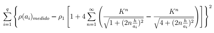 Least squares equation for two-layer soil stratification.