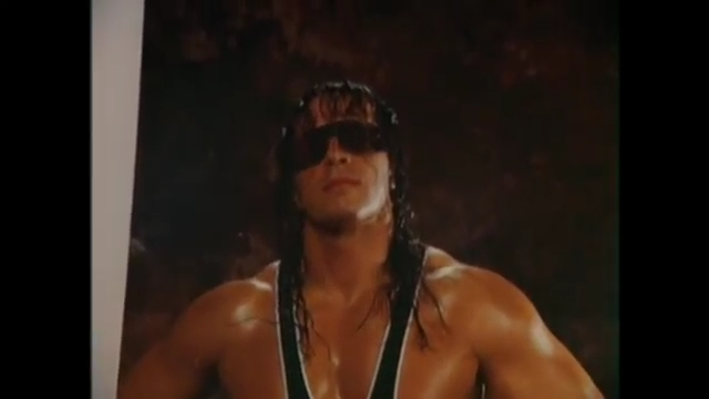Shot from the movie Hitman Hart: Wrestling with Shadows, made in 1998
