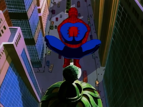 Shot from the first episode of the Spider-Man 1994 television series.