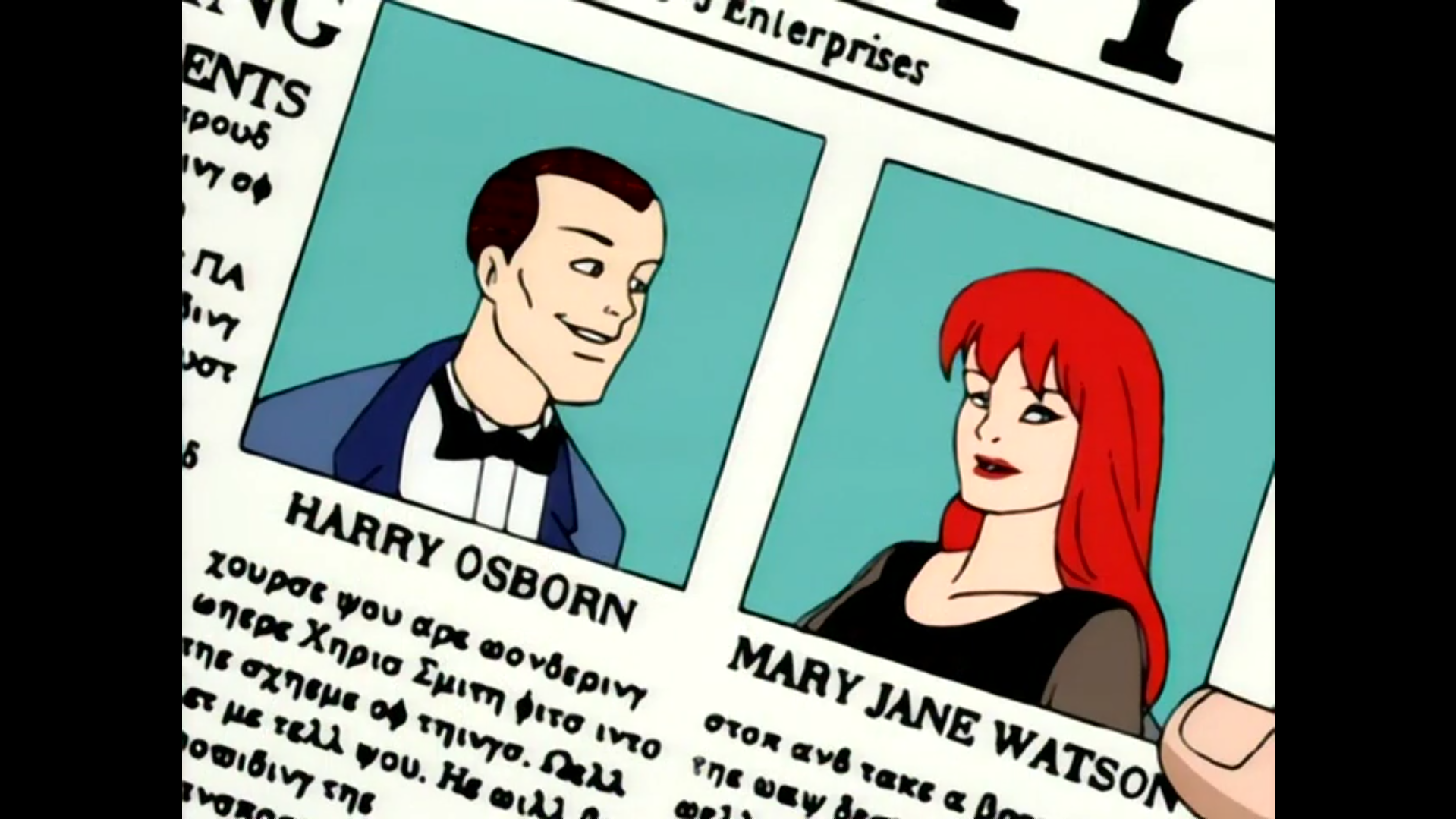 Shot from the eighth episode of the third season of the Spider-Man 1994 television series.