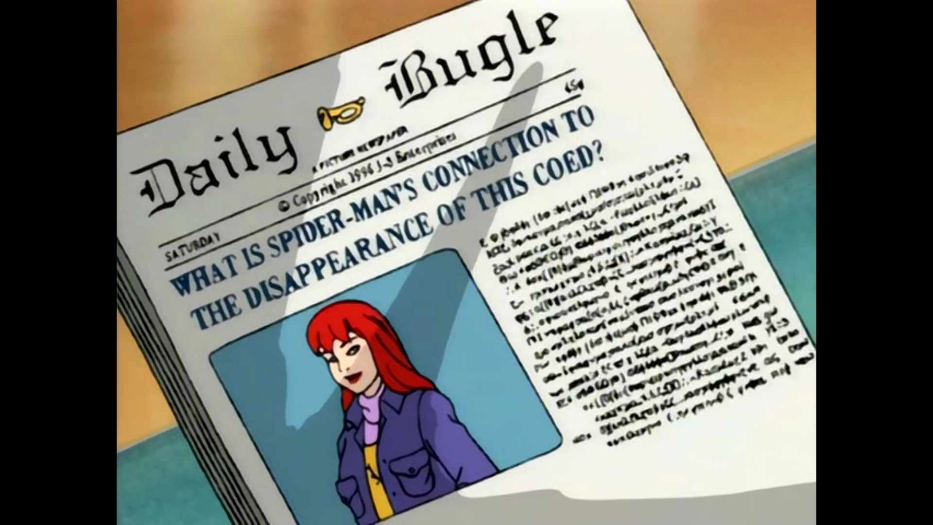 Shot from the first episode of the fourth season of the Spider-Man 1994 television series.