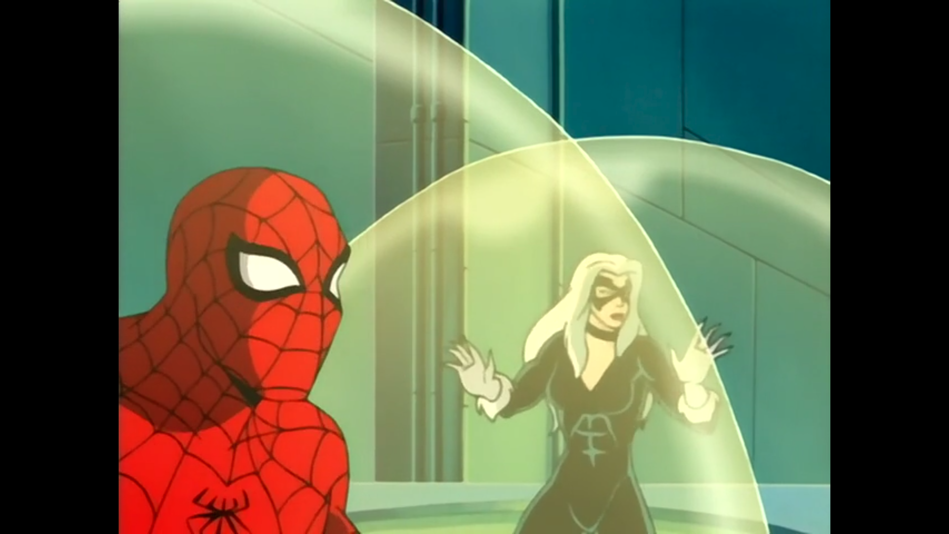 Shot from the fifth episode of the fourth season of the Spider-Man 1994 television series.