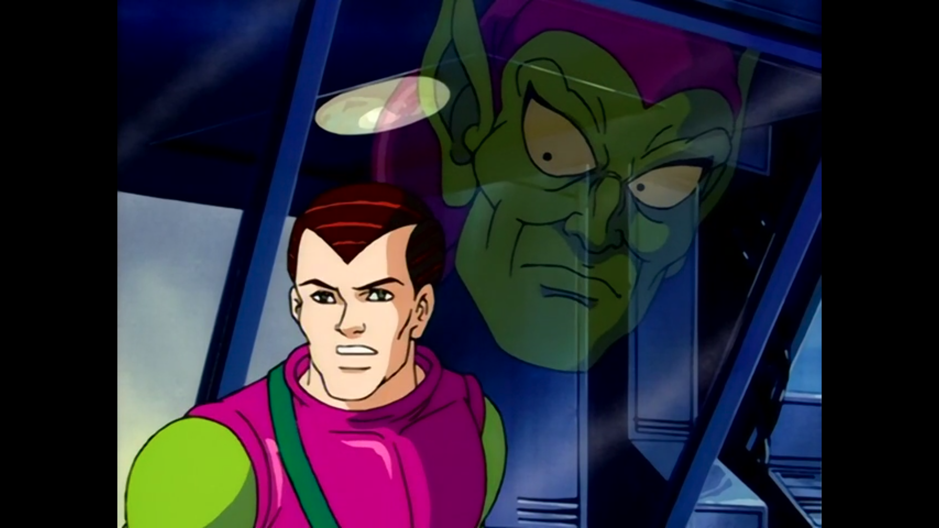 Shot from the eighth episode of the fourth season of the Spider-Man 1994 television series.