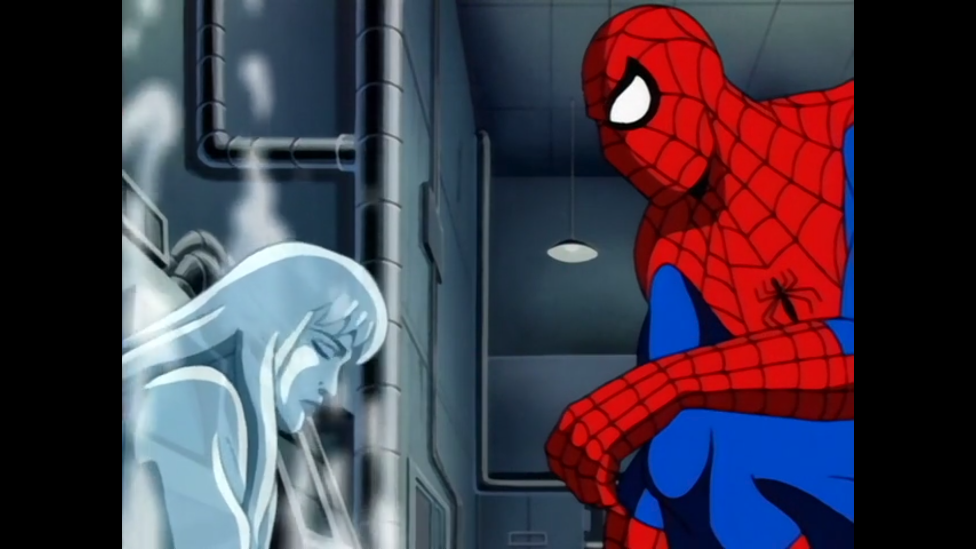 Shot from the eighth episode of the fifth season of the Spider-Man 1994 television series.
